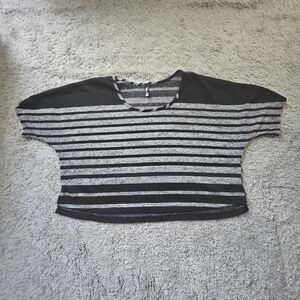 Striped Black and Gray Crop Top